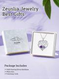 wholesale S925 Sterling Silver & 1Ct Amethyst/Alexandrite Tree of Life Heart Pendant Necklace for Women, Love Gifts-0-4