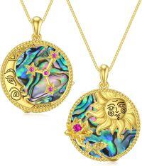 wholesale TOUPOP Moon Star Necklace Sagittarius Zodiac Sign Pendant -undefined