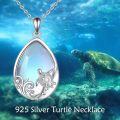 wholesale 925 Sterling Silver Moonstone Turtle Ocean Animal Necklace for Women Mother Wife Gift-0-1