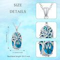 TOUPOP Sterling Silver Turquoise Family Tree Initial Pendant Necklace-0-4