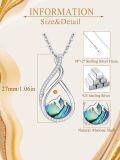 wholesale 925 Sterling Silver Abalone Shell Teardrop Mountain Pendant Necklace with Yellow Crystal and Cubic Zirconia for Women's Religious Gifts-0-5