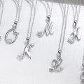 wholesale 18K White Gold Plated Sterling Silver Moissanite Heart Initial A-Z Necklace for Women-0-1
