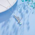 wholesale 925 Sterling Silver Blue Moonstone and Turquoise Dragonfly Pendant Necklace for Women-0-1