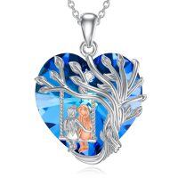 TOUPOP 925 Sterling Silver Tree Of Life Sisters Pendant Necklaces-undefined