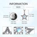 wholesale 925 Sterling Silver Moonstone Star of David Pendant for Men's Jewish Necklaces s-0-3