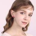 wholesale 925 Sterling Silver Red Heart Crystal Earrings Wholesale For Women And Girls-0-1