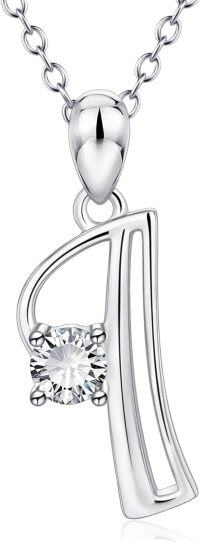 wholesale 925 Sterling Silver 26 Alphabet Pendant Necklace Jewelry-Letter I