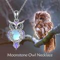 wholesale 925 Sterling Silver Black Onyx Filigree Owl Pendant Necklace for Women-0-17