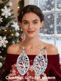 TOUPOP Sterling Silver Filigree Dangle Drop Earrings Jewelry Birthday Christmas Gifts For Women-0-5