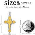 wholesale 925 Sterling Silver Cross Pendant with INRI and Saint Benedict Design - Unisex Jewelry-0-3