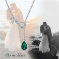 wholesale 925 Sterling Silver Malachite Drop Pendant Infinity Necklace 45cm Chain-0-5