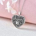 wholesale TOUPOP Sweet 16th Birthday Gift Locket Necklace Memory Necklcae Hold Picture Gift For 16 Year Old -0-4