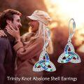 wholesale 925 Sterling Silver Abalone Shell Triquetra CZ Dangle Earrings for Women Gifts-0-5