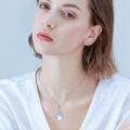 wholesale 925 Sterling Silver Crescent Tear Drop Shape Rainbow Moonstone Pendant Necklace-0-4