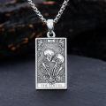 wholesale 925 Sterling Silver 925 - The Lovers Tarot Card Skulls Pendant Necklace with Roses and Flowers Design-0-5