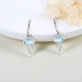 wholesale 925 Sterling Silver Jellyfish Shape Opalite Gemstone Dangle Drop Earrings for Women's  Ideas-0-2