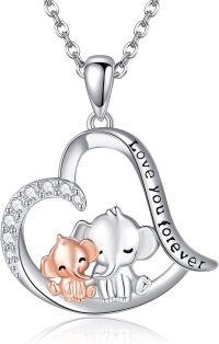 wholesale 925 Sterling Silver Elephant Love You Forever Pendant Necklaces for Women Girls Gifts Jewelry-Elephant