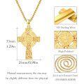 wholesale Gold 925 Sterling Silver Norse Vegvisir Compass Pendant with Valknut and Knotwork Design Chain Necklace for Men & Women -0-5
