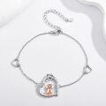 wholesale 925 Sterling Silver/Ross Gold Plated Dachshund Dog Heart Bracelet for Women Gifts for Dachshund Lovers-0-2