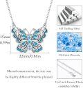 wholesale 925 Sterling Silver Blue Opal Butterfly Pendant Necklace Elegant Charm s for Her-0-5