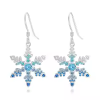 TOUPOP Sterling Silver Snowflake Dangle Earrings Winter Jewelry Christmas Holiday Gifts-undefined