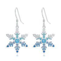 TOUPOP Sterling Silver Snowflake Dangle Earrings Winter Jewelry Christmas Holiday Gifts-undefined
