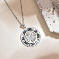 wholesale 925 Sterling Silver Round Cut Moissanite Compass Pendant Necklace for Women and Men-0-2