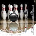 wholesale 925 Sterling Silver Bowling Ball & Pin Sports Dangle Earrings for Women Girls Gifts-0-5