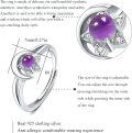 wholesale 925 Sterling Silver Moonstone Moon & Star Ring, Size 8, Adjustable 7-9, 7mm Stone, 2.7g, Gift for Women-0-3