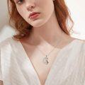 wholesale 925 Sterling Silver Moon & Cats Pendant Necklaces for Women Girls Gifts Jewelry Accessories-0-1
