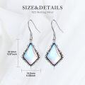 wholesale 925 Sterling Silver Rainbow Moonstone & Black Onyx Kite Shape Dangle Drop Earrings for Women - Vintage Style  Set-0-3