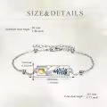 wholesale 925 Sterling Silver Feather Design Mountain Stone Bracelet for Women Gifts for Skiing and Hiking Enthusiasts-0-3