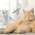 wholesale 925 Sterling Silver Hypoallergenic Cat Shaped Stud Earrings for Women Girls Gifts 43mm Length-0-2