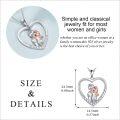 wholesale 925 Sterling Silver Mother and Child Heart Pendant Necklaces for Women Gifts-0-4