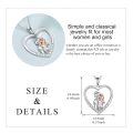wholesale 925 Sterling Silver Mother and Child Heart Pendant Necklaces for Women Gifts-0-4