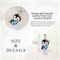 wholesale 925 Sterling Silver Blue Crystal Penguin Heart Pendant Necklace for Women Girls Gifts-0-4