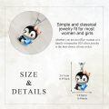 wholesale 925 Sterling Silver Adorable Penguin Pendant With Blue Heart Crystal Necklace Gift-0-4
