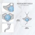 wholesale 925 Sterling Silver Larimar Manta Ray Ocean Wave Pendant Necklace for Women Gifts-0-3
