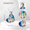 wholesale 925 Sterling Silver Blue Crystal Heart Pendant Necklace Gift for Sisters and Best Friend-0-1
