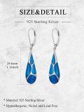 wholesale 925 Sterling Silver Blue Enamel Tear Drop Leverback Earrings for Women Gift Ideas-0-21