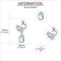 wholesale 925 Sterling Silver Moonstone Peacock Drop Earrings for Women-0-2