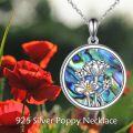 wholesale 925 Sterling Silver Abalone Shell Floral Pendant Necklace for Women Gifts-0-1