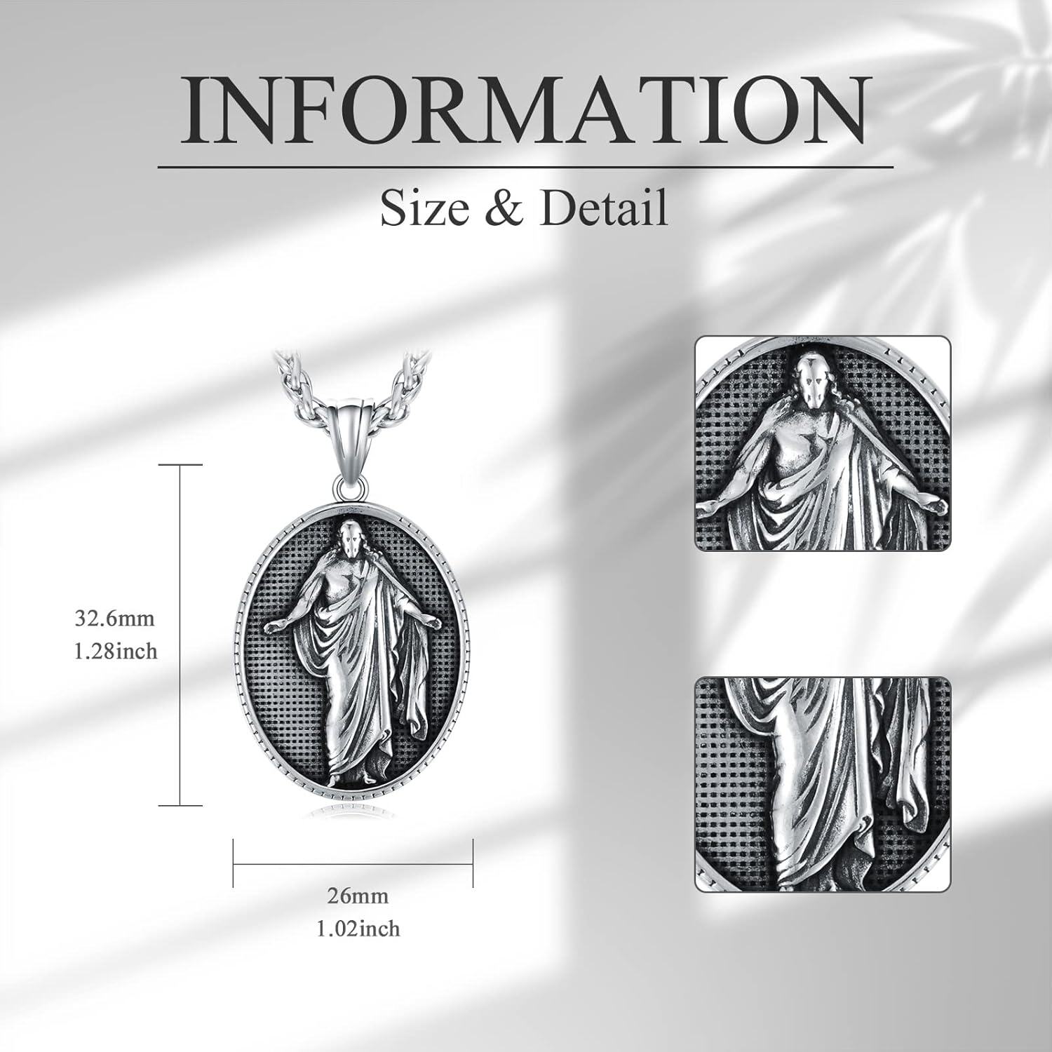Stainless Steel Medal Saint Patron Necklace for Men Women Religious Gift-0-3