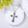 wholesale 925 Sterling Silver Sunflower Cross Necklace for Women Men Catholic Religious s 47cm Chain Length-0-1
