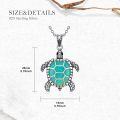 wholesale 925 Sterling Silver Sea Turtle Pendant Necklace 18mm 46cm Chain Gift for Women-0-3