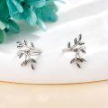 wholesale 925 Sterling Silver Leaf Vine Branch Ear Climber Wrap Studs Non-Pierced Earring s for Women Girls 3cm Long-0-4