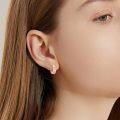 wholesale 925 Sterling Silver Plated Rose Gold Heart Cutout Teardrop Hoop Earrings 23mm Diameter-0-1