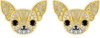 wholesale 925 Sterling Silver Dog Stud Earrings with Cubic Zirconia Puppy s for Women-Chihuahua