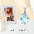 wholesale 925 Sterling Silver Moonstone Pendant Necklace - June Birthstone Jewelry for Women, Elegant Gift for Her-0-3