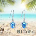 wholesale 925 Sterling Silver Sea Turtle Blue Opal Dangle Earrings Hawaiian Beach s for Women-0-1